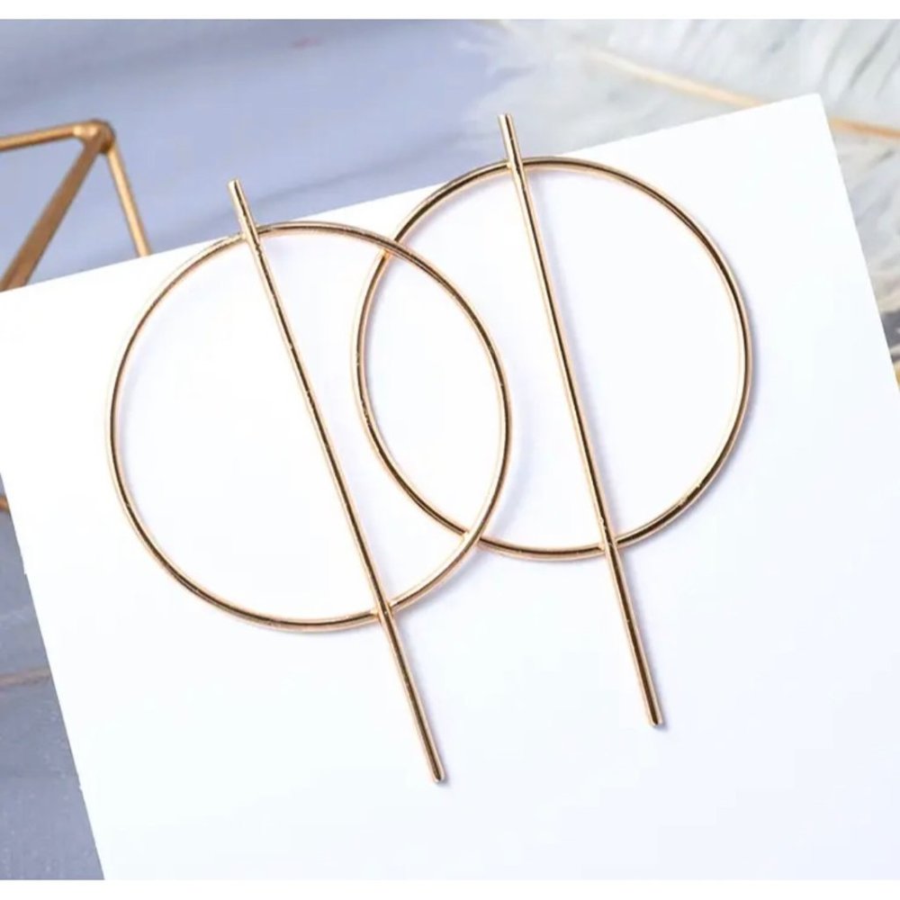 Circular Geometric Drop Dangle Statement Earrings Dold